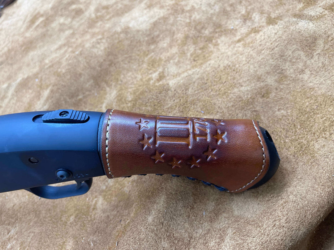 *Made to Order* Shockwave Raptor Leather Grip Wrap for Mossberg 500/590 Remington TAC 14 & 870 Shotguns