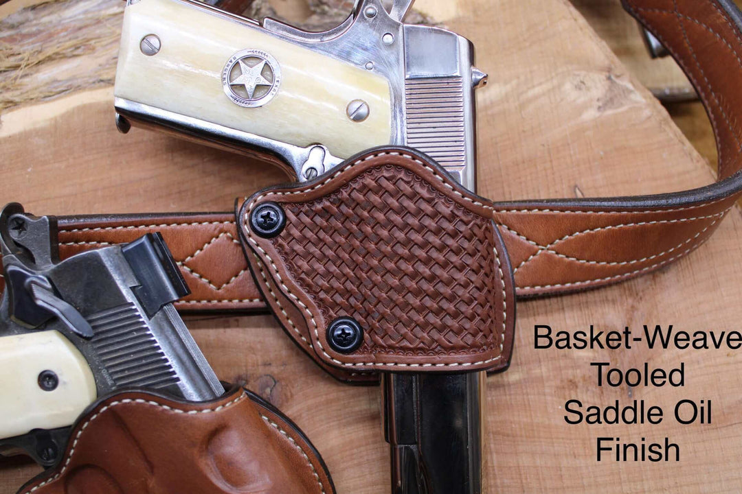 *In Stock* RH BBQ Holster Basket Weave for 1911 Saddle Oil Finish