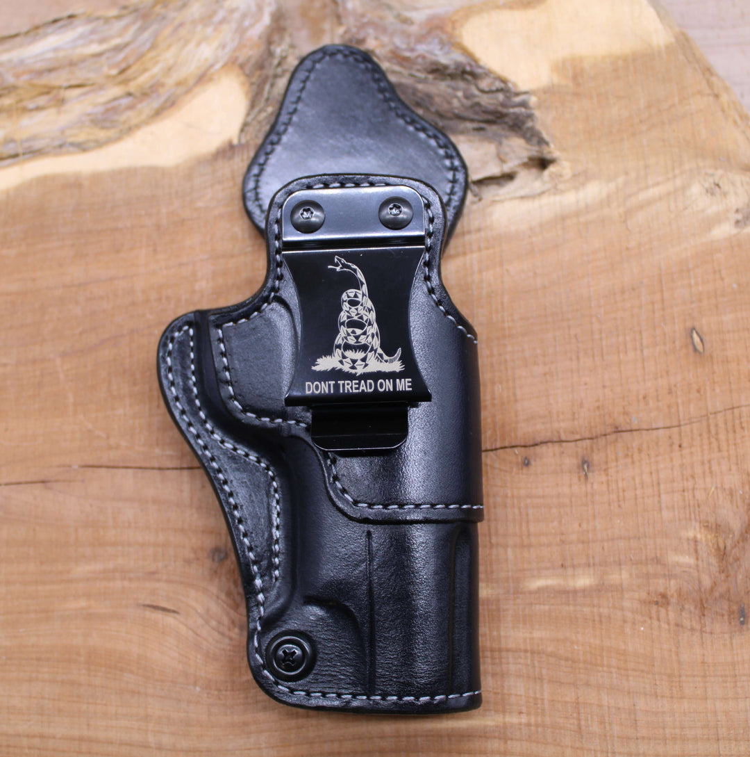 *In Stock* RH IWB for Kimber KDS9 C in Black w/Metal Belt Clip "Don't Tread on Me" or "2A 1776"