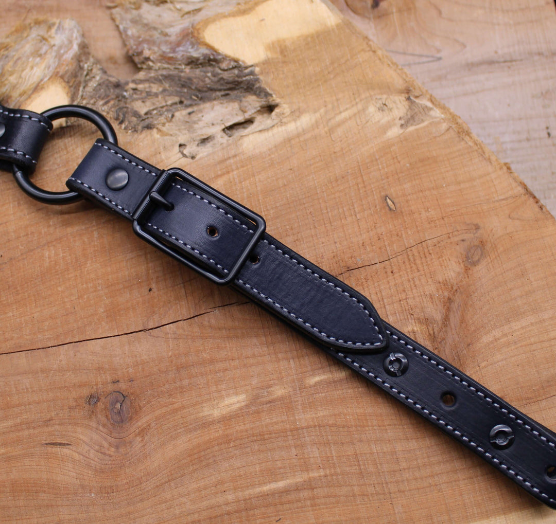 *In Stock* Rifle Sling Henry Axe .410 Black w/ Silver Rope Edge Star Concho's