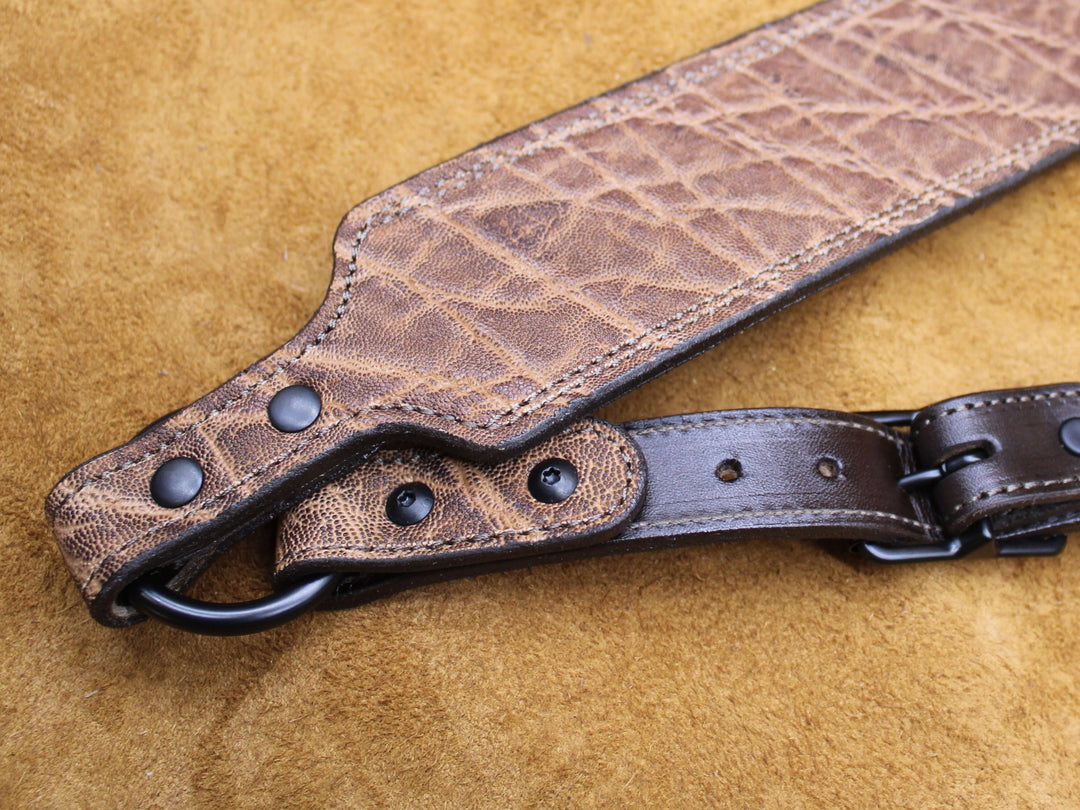 *In Stock* Exotic Rifle Sling Safari Brown Elephant w/ Brown