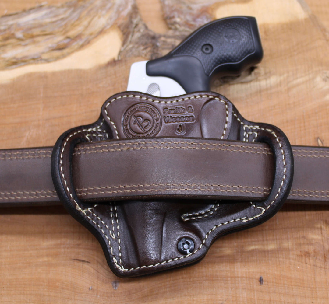 *In Stock* RH Texas Bodyguard S&W J Frame 1.87" to 2" Chocolate w/ Saddle Oil Basket Weave Reinforcement