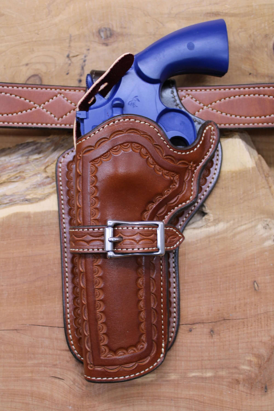 *In Stock* LH High Noon Western Holster for Colt Python 6" Barrel in Golden Brown