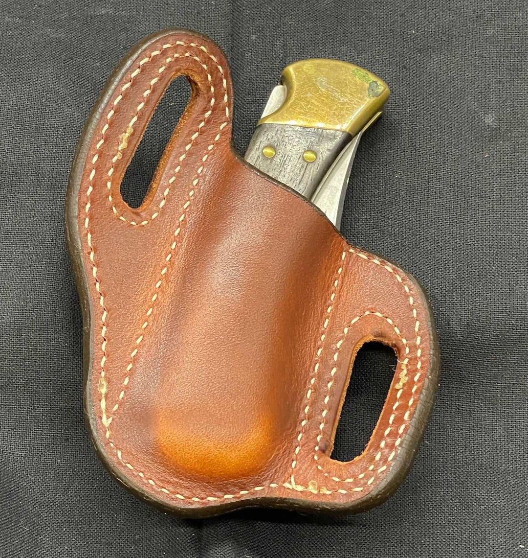 *In Stock* Cowboy Knife Sheath for Large Hunting/Folding Buck 110 Saddle Oil Finish