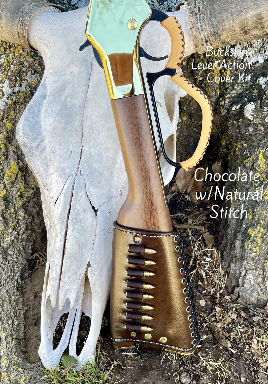 *Made to Order* Rimfire Leather Butt-Cover w/Ammo Loops for Henry Lever Action Rifles