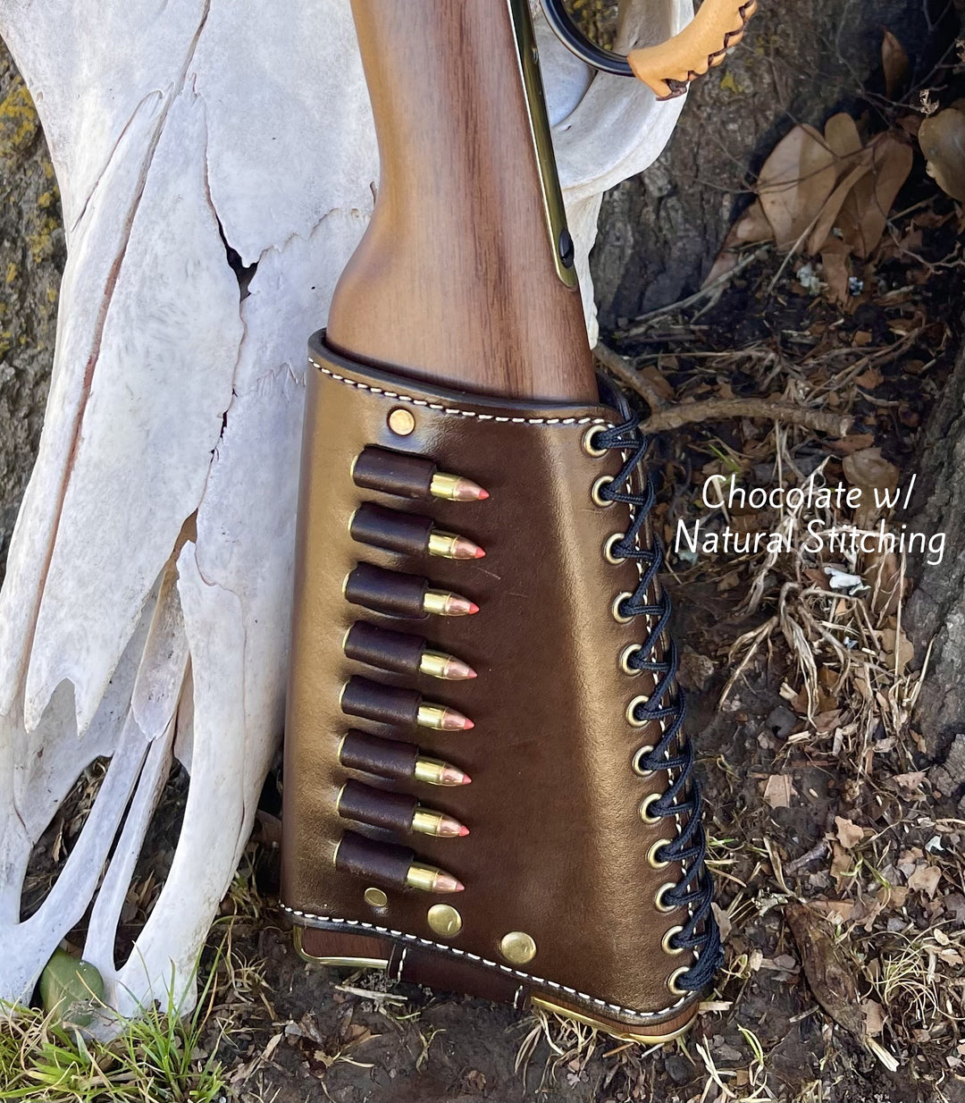 *Made to Order* Rimfire Leather Butt-Cover w/Ammo Loops for Henry Lever Action Rifles