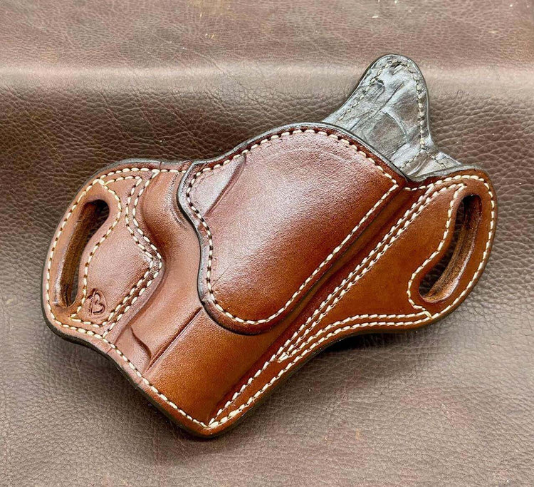 *In Stock* RH Texas Bodyguard Kimber Micro 9 Golden Brown w/Natural Stitch-Busted B Leather