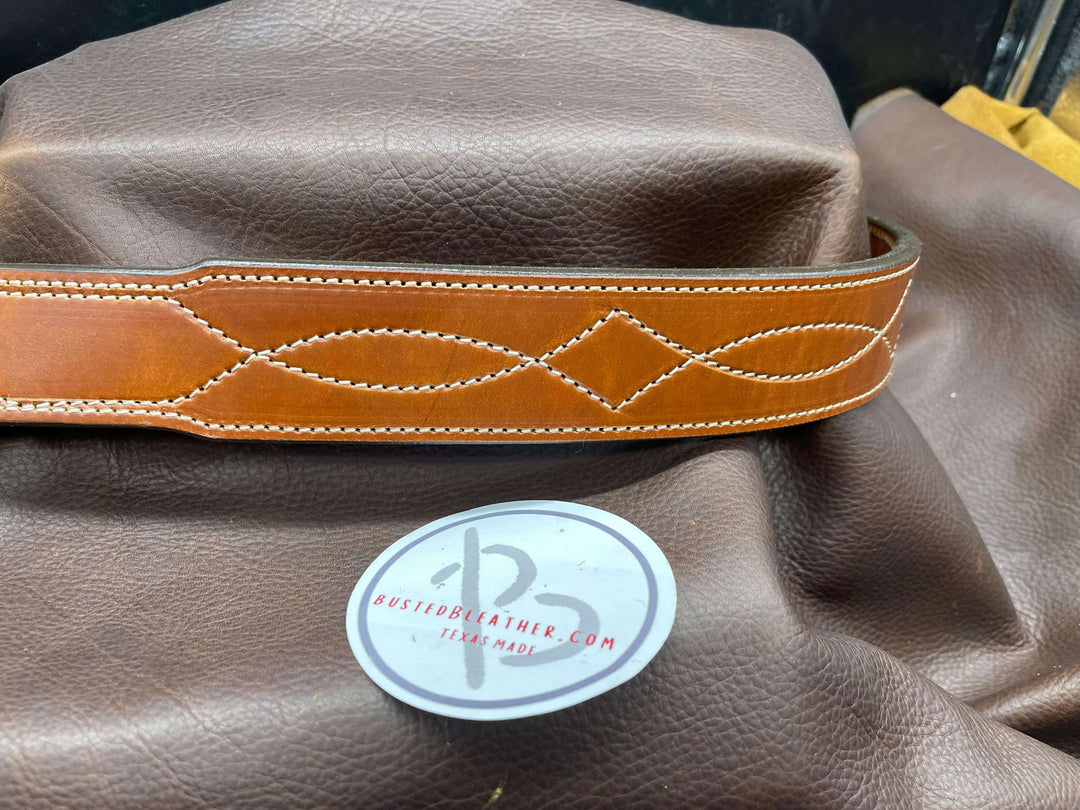 *Made to Order* 1.75" Tapered to 1.5" Carry Belt .25" Thick Fancy Stitch-Busted B Leather