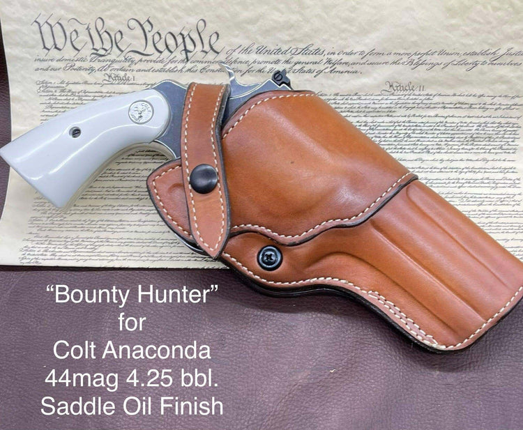 *Made to Order* LH/RH Bounty Hunter Dual Carry Position for Single or Double Action Revolvers-Busted B Leather