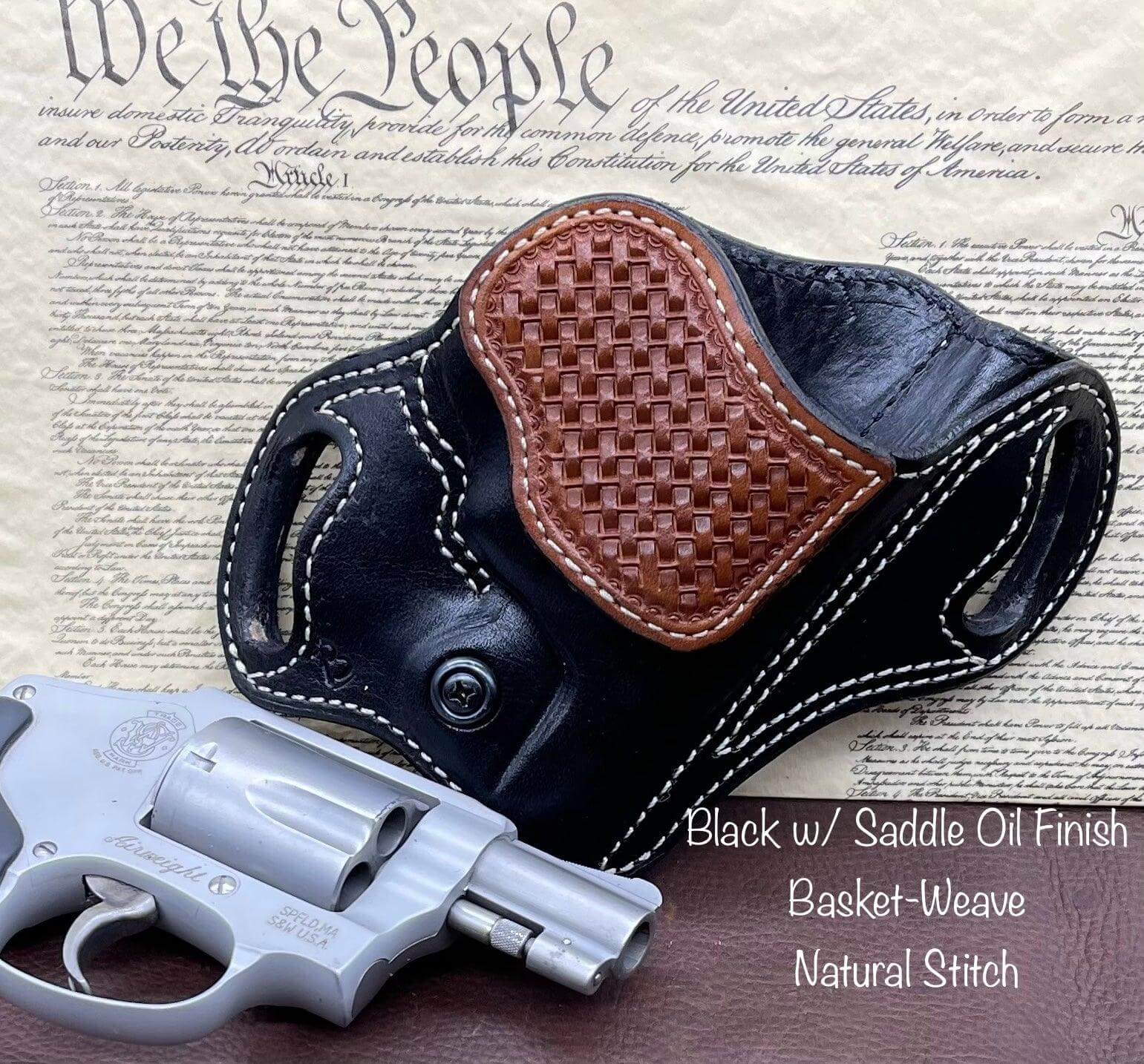 Leather Holster For S&W Models - (686 - 586 - 66 - 10 - 19) - 6 Rounds | hotsell Genuine Leather | Revolver Belt Holster | Handmade - Basket Weave