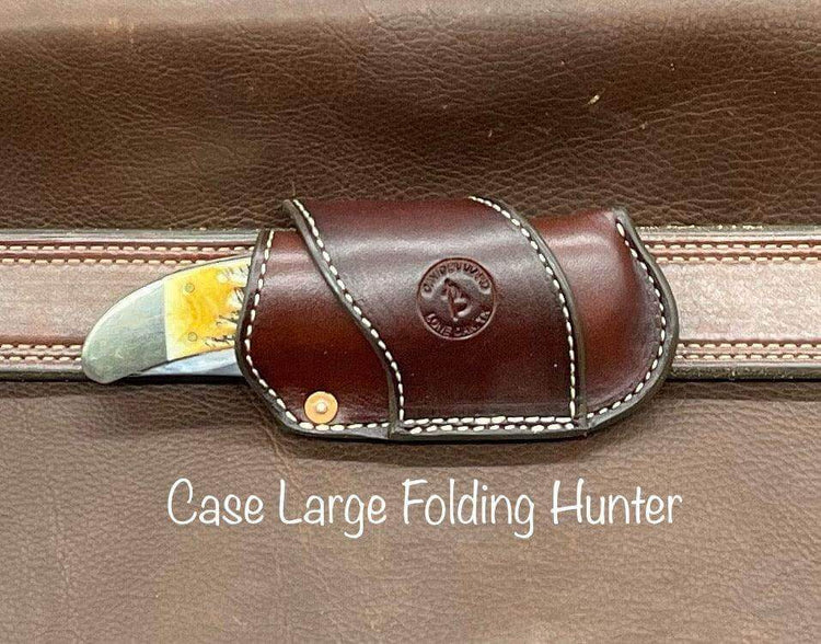 *Made to Order* Premium Sideways Knife Sheath for a Case 2-Blade Trapper Knife-Busted B Leather