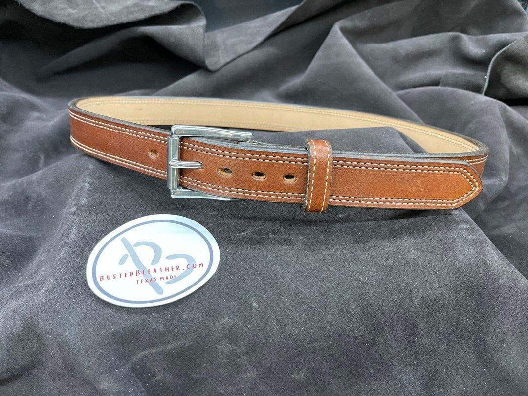 *Made to Order* 1.25" Carry Belt .25" Thick Double Stitch-Busted B Leather