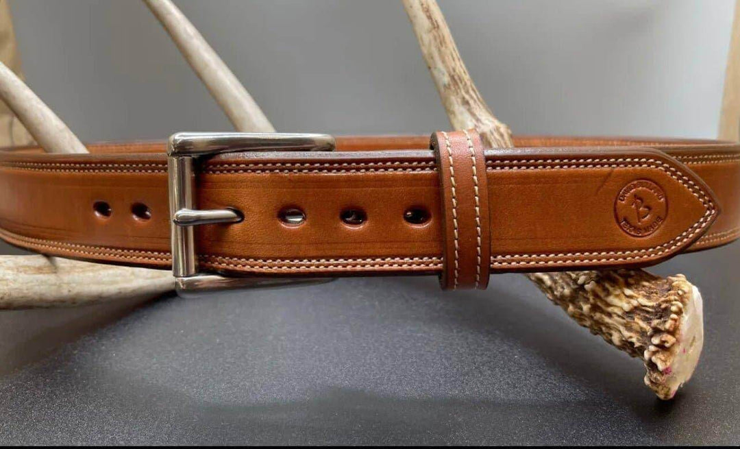 *Made to Order* 1.5" Carry Belt .25" Thick Double Stitch-Busted B Leather