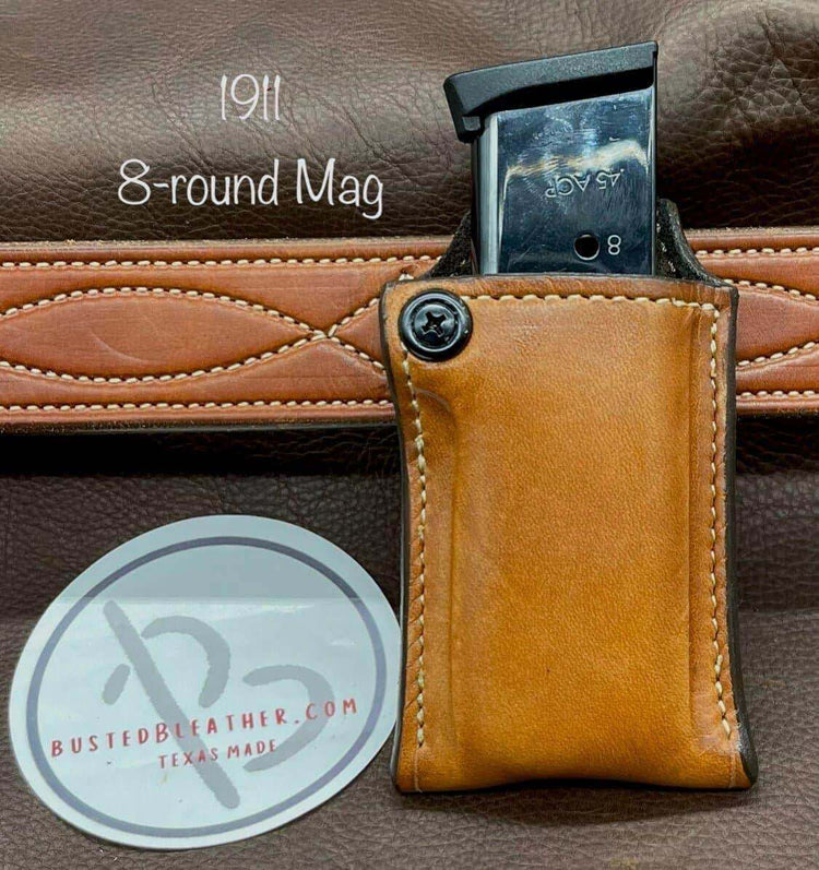 *Made to Order* Custom Premium Leather Single Mag Pouch-Busted B Leather