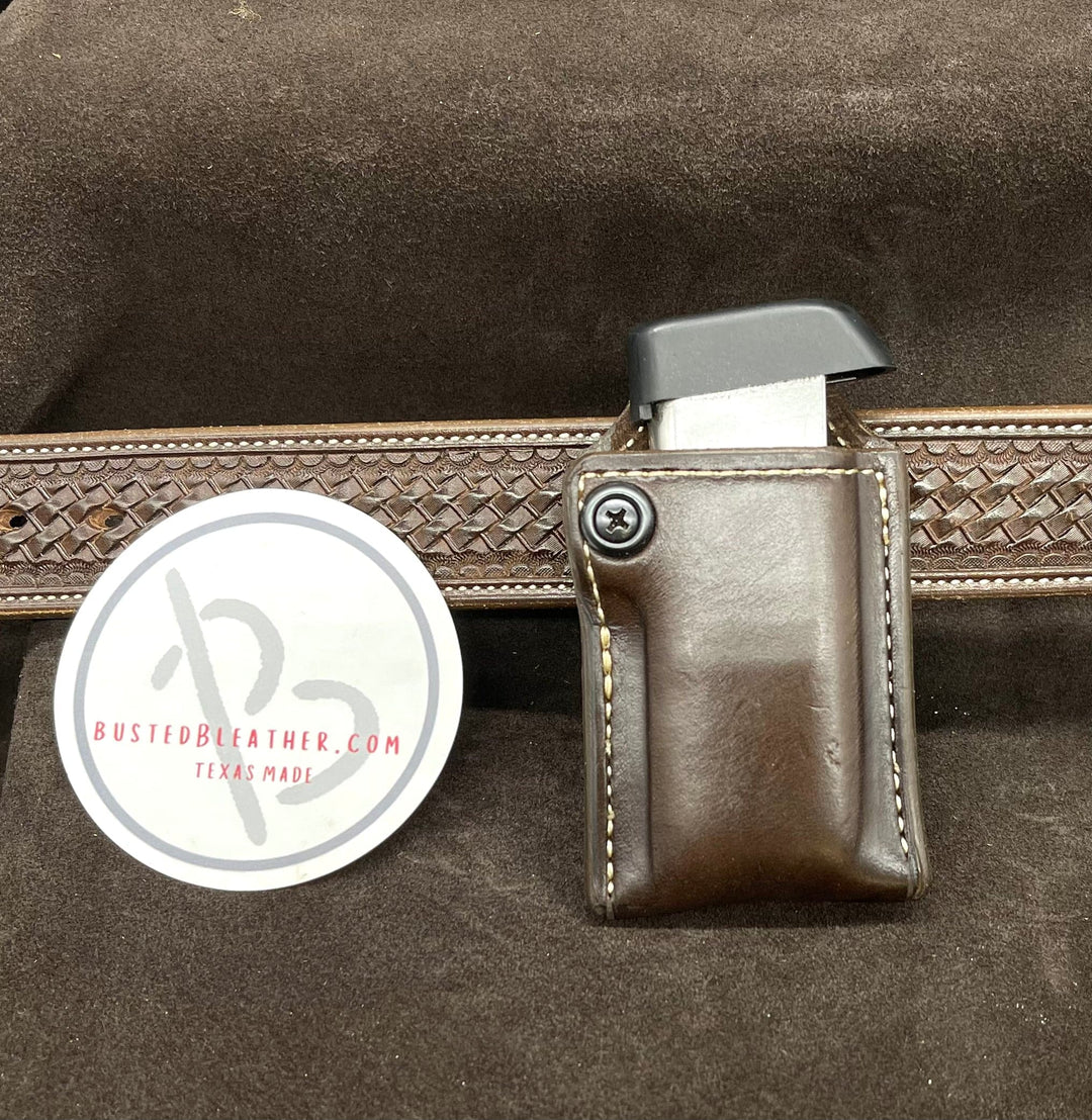 *Made to Order* Custom Premium Leather Single Mag Pouch-Busted B Leather