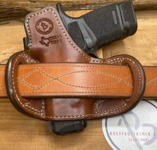 *Made to Order* LH/RH Belt Slide Holster Made for Your Gun-Busted B Leather