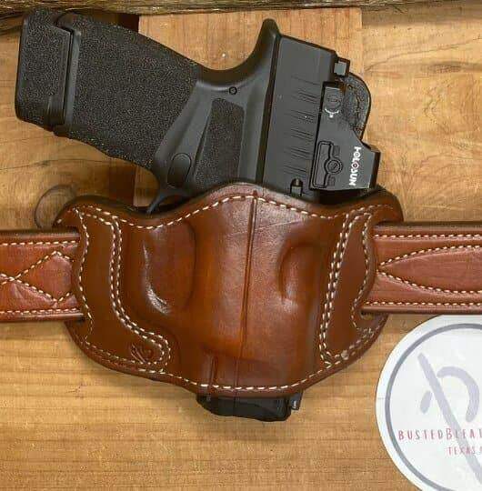 *Made to Order* LH/RH Belt Slide Holster Made for Your Gun-Busted B Leather