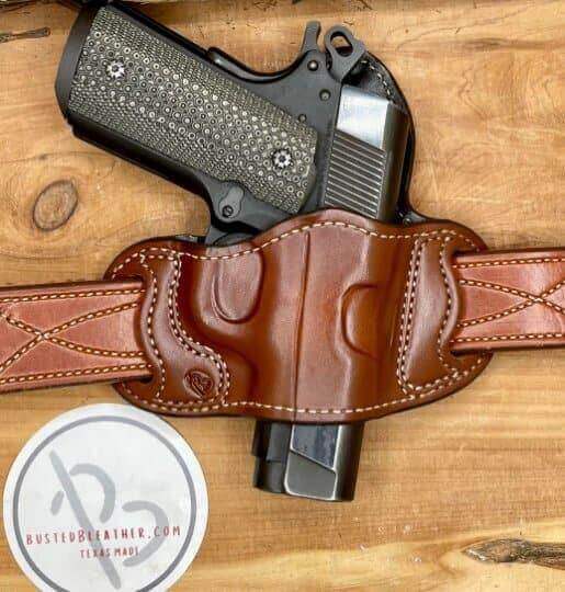 *Made to Order* LH/RH Belt Slide Holster Made for Your Gun-Busted B Leather