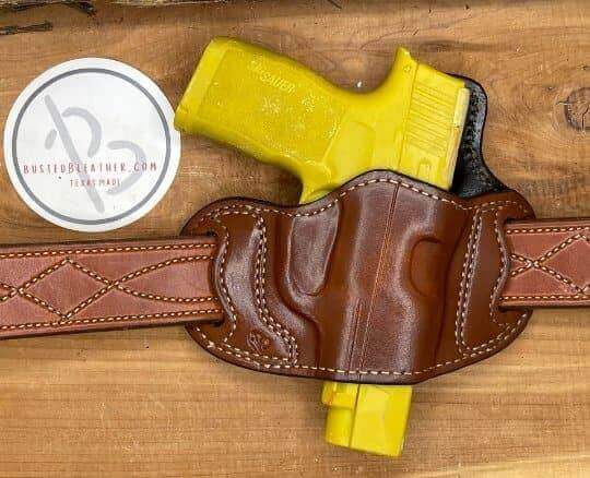 *Made to Order* LH/RH Belt Slide Holster Made for Your Gun-Busted B Leather