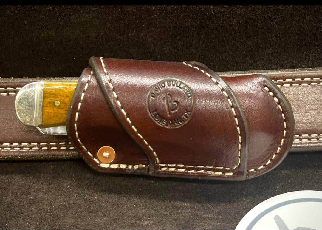 *Made to Order* Premium Sideways Knife Sheath for a Case 2-Blade Trapper Knife-Busted B Leather