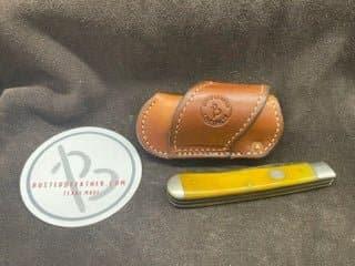 *Made to Order* Premium Sideways Knife Sheath for a Case 2-Blade Trapper Knife-Busted B Leather